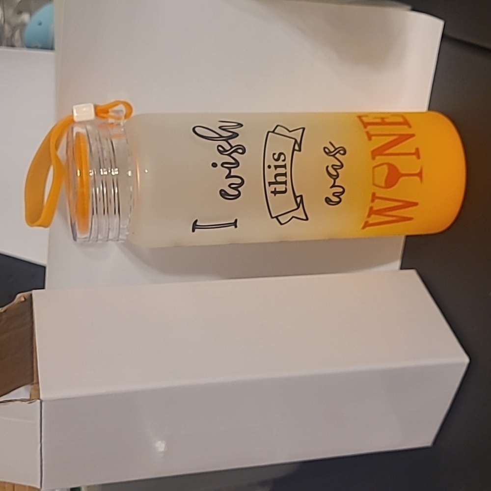 Glass water bottle